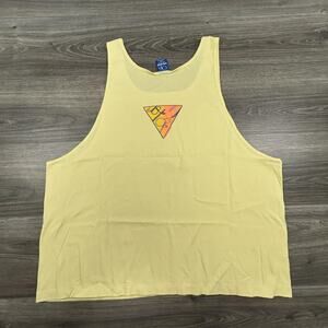 Vintage Ocean Pacific Tank Top Shirt Mens XL Yellow Graphic Op Logo Surf 80s USA
